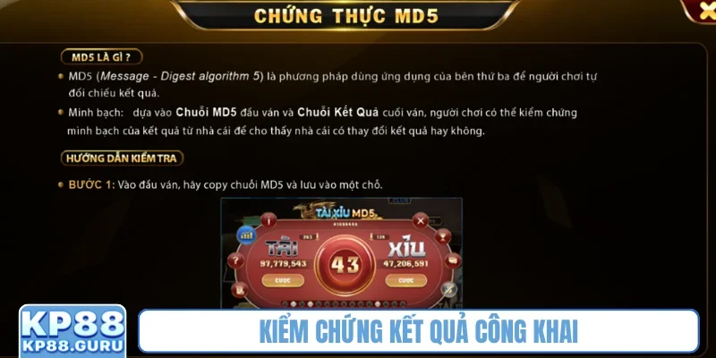 Tài Xỉu MD5 KP88 - Khám phá công nghệ hiện đại, cam kết xanh chín 2 Kiểm chứng kết quả công khai
